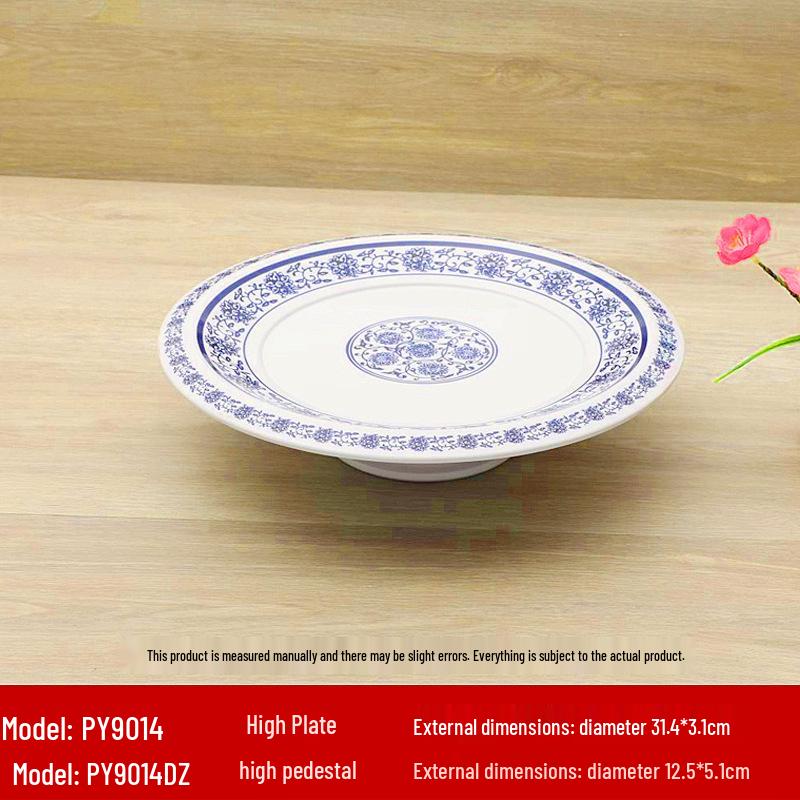 Retro Blue & White Melamine Dinnerware Set: Noodle & Soup Bowls, Plates for Restaurants & Noodle Shops
