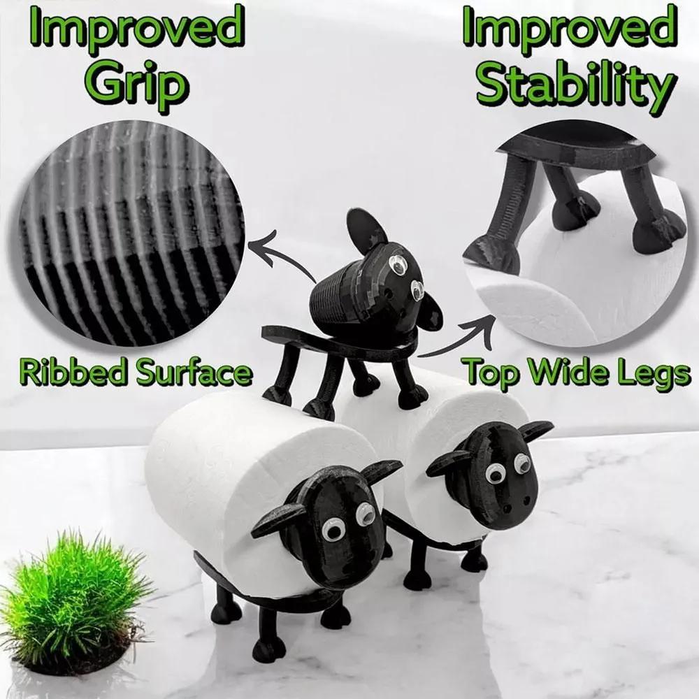 Sheep-Shaped Toilet Paper Holder in Sustainable PLA - Humorous and Eco-Friendly Decor