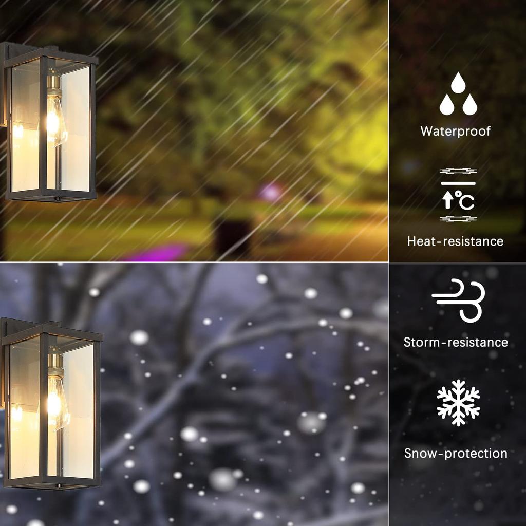 Waterproof Rectangular Outdoor Wall Lighting Aluminum Front Door Porch Sconces Exterior Lantern Wall Mounted Light Fixtures