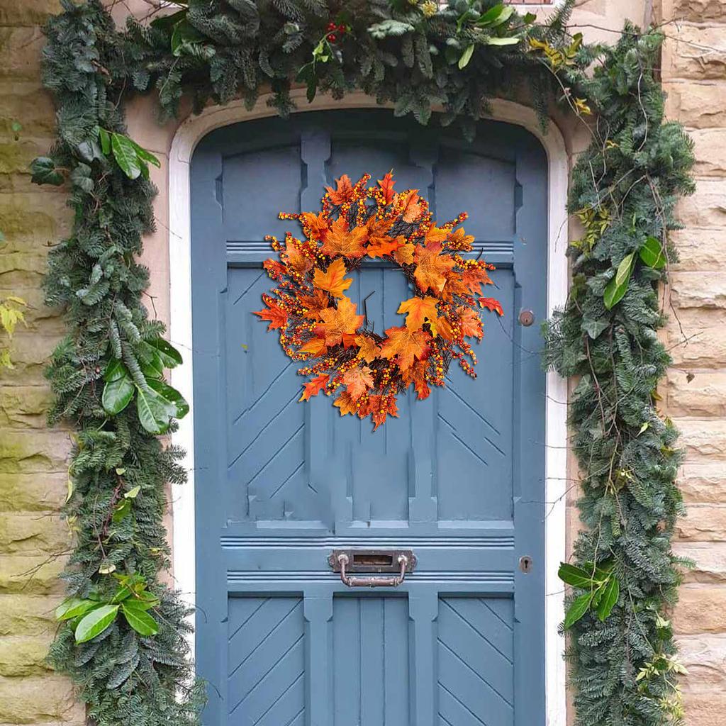 Wieniec na Święto Dziękczynienia, Jesienny, Okno, Restauracja, Dom, Klonowy Liść, Dekoracja, Wisiorek