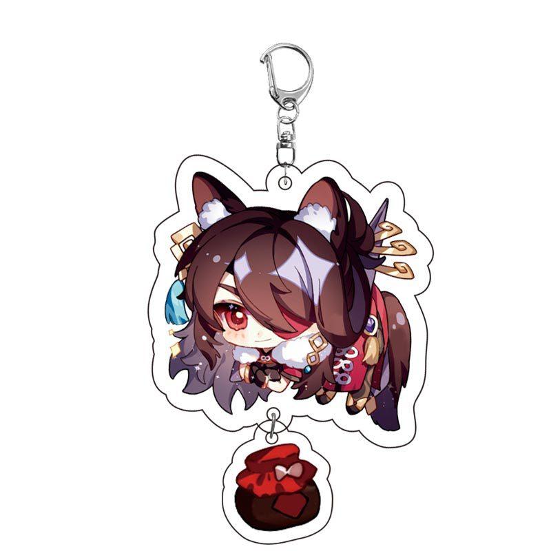 Game Keychains Acrylic Figure School Bag Keychian Holder Key Ring For Children Girl Men Accessories