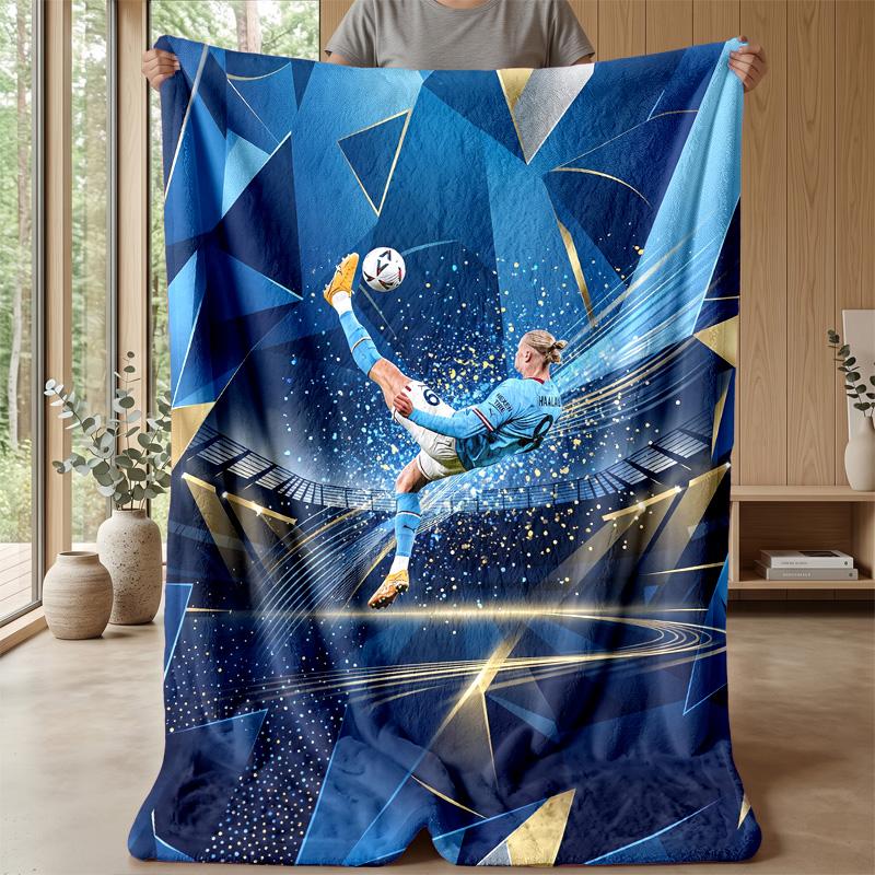 Erling Haaland Soft Flannel Fleece Blanket Lightweight Cozy Warm Throw Blanket For Sofa Bed Home Decor