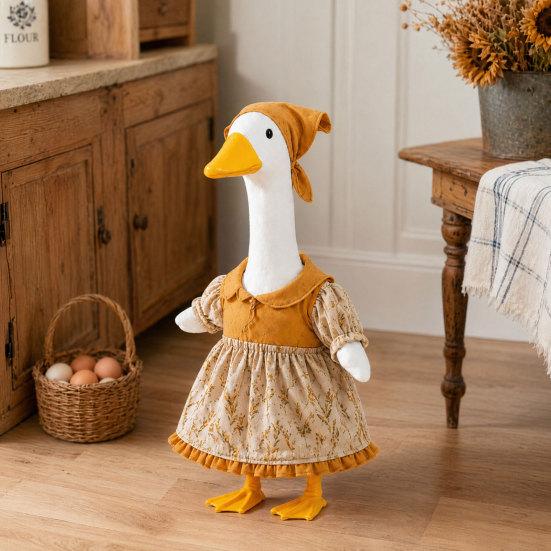 Jijijing Thanksgiving Porch Goose Outfit, Autumn Dress with Head Scarf for 23 Inch Statue, Outdoor Garden Yard Decor