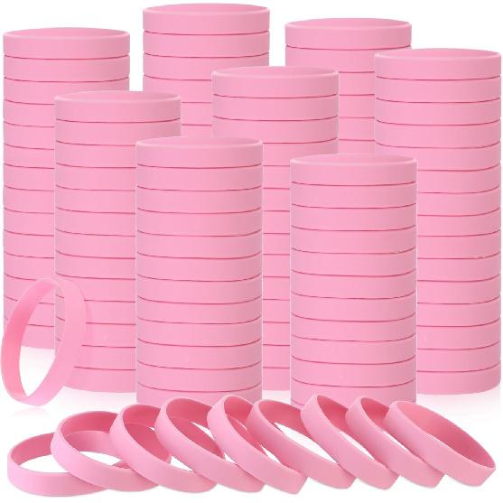 Liliful 50 Pcs Plain Silicone Rubber Bracelets Elastic Rubber Wristbands Blank Colored Bracelet Sports Bands for Stretch Wristband Wrist Bands for