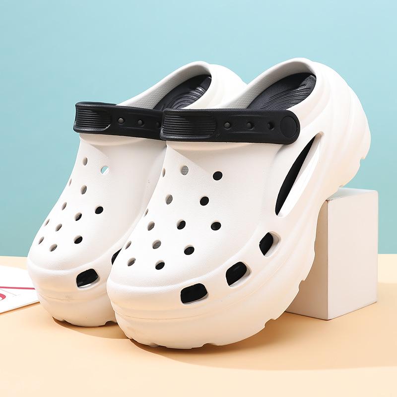 Women's Outdoor Anti-Slip Odor-Resistant Thick-Soled Height-Boost Color-Block Sandals & Summer Slippers