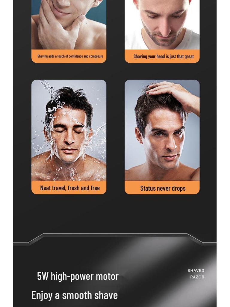 New Intelligent Seven-Blade Electric Hair Clipper & Washable Shaver