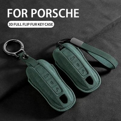 Pro Porsche 958 Macan 911 Panamera 996 991 Boxster 987 997 2019 2020 Semišový Obal na Klíč od Auta Ochranný Přívěsek na Klíče Příslušenství