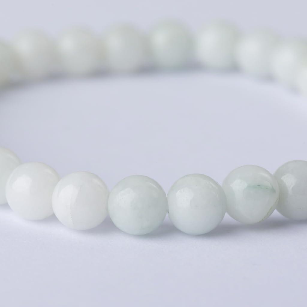 15cm White Itoigawa Natural Jadeite Japanese National Jomon Power Stone Jadeite Workshop Special Paulownia Wood Quality Guarantee ABR0900 (6mm Beads,