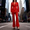 High Street Fashion Spring 2026 Metal Hole Single-Button Suit & Trousers Set