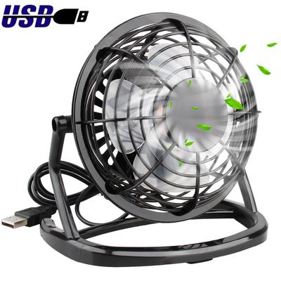 USB Leiser Lüfter Schreibtischkühler für Laptop Notebook Desktop-PC Büro Sommer Kühlventilator 4 Flügel Drehbar USB Mini-Lüfter Sockel