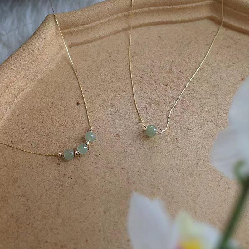 Three Lives Three Worlds Hetian Jade-Style Necklace: Minimalist Light Luxury Clavicle Chain, Fairy-Inspired Ancient Trend