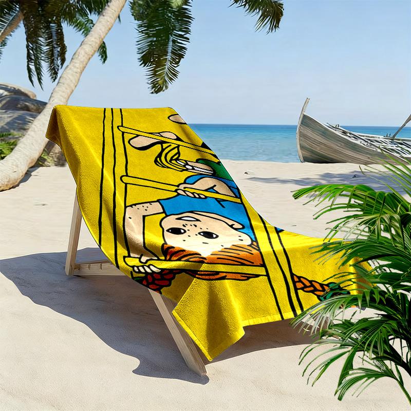 Pippi Longstocking Print Beach Towel, Large Soft Quick Dry Towel for Beach Camping Swimming