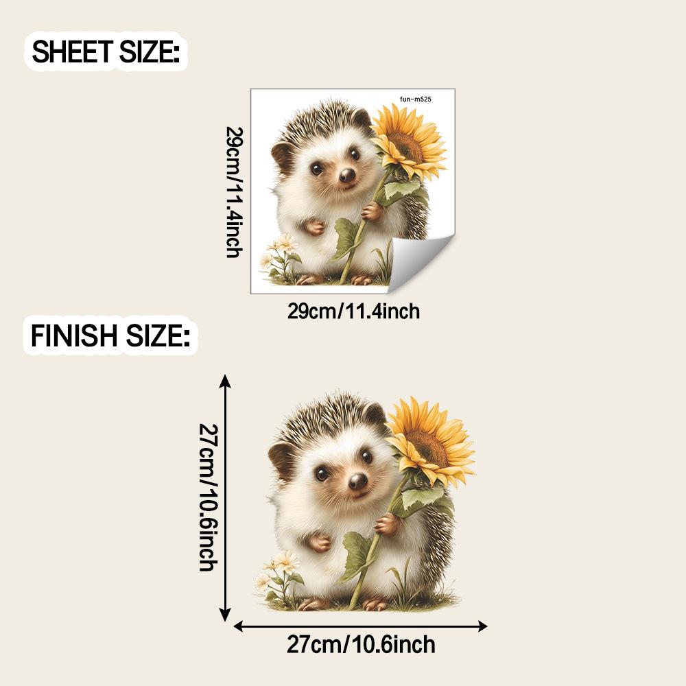 

Мультяшный Милый Ежик и Подсолнух Ванная Комната Домашнее Украшение Наклейки на Стену