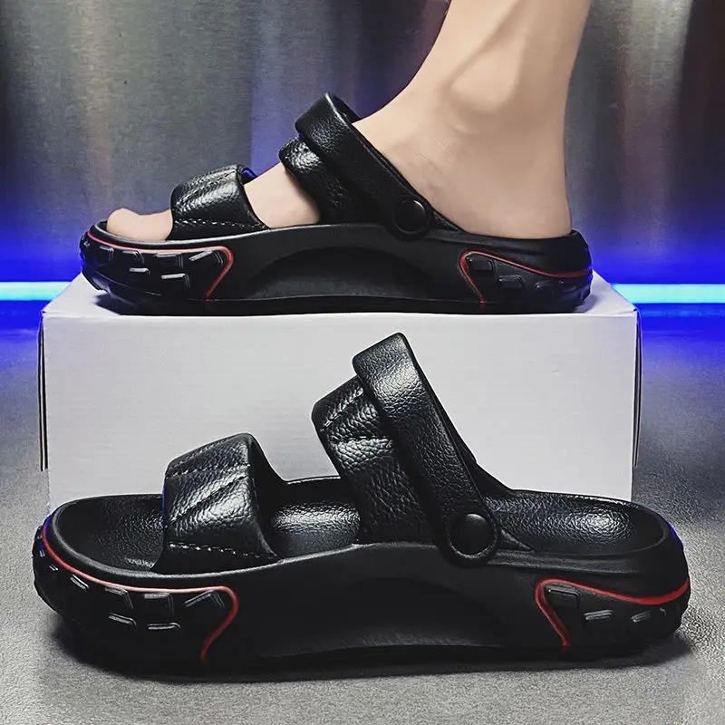 Fashion Men's Shoe Outdoor Platform Walk Around Home House Indoor Male Slipper Summer Sale Trend 2025 Pvc Comfortable Low Price Slides