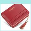 Womens Short Wallet Pu Leather Multicard Holder With Tassel Decoration For Daily Use