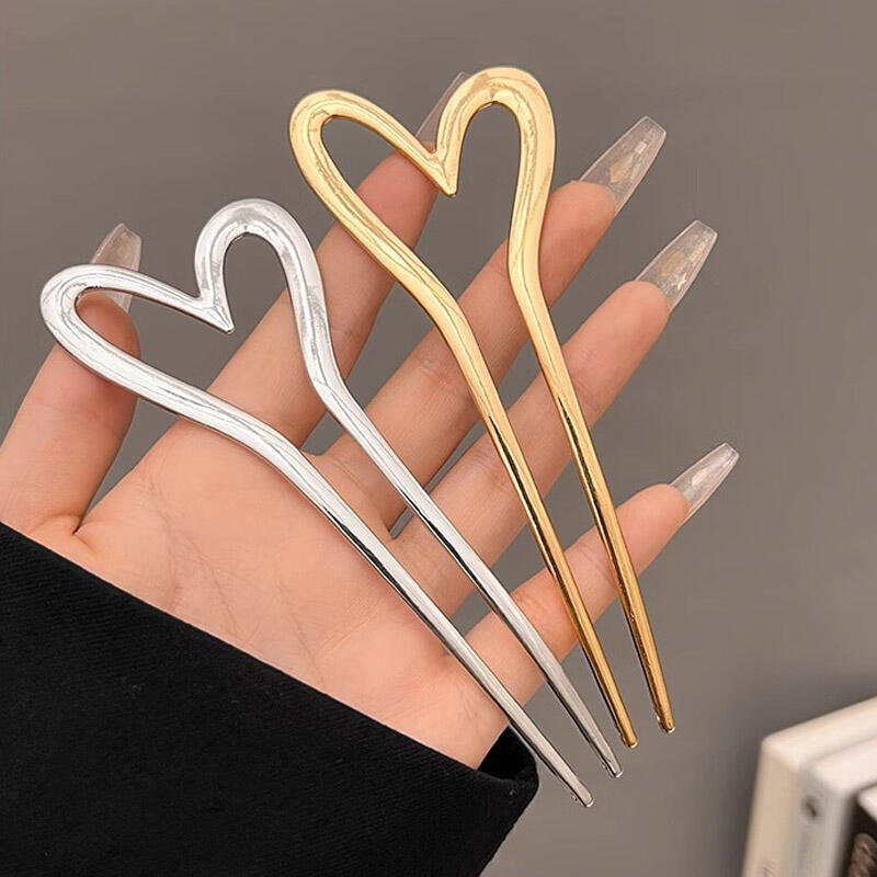 Heart Hairpin Updo U-Pin Hairpin DD-13088 gold