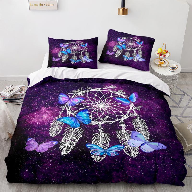 3D Color Dreamcatcher Bedding Set Indian Duvet Cover 2/3 Girls' Room AU180 * 210 Home Soft and Easy To Clean Zippered Home Suit