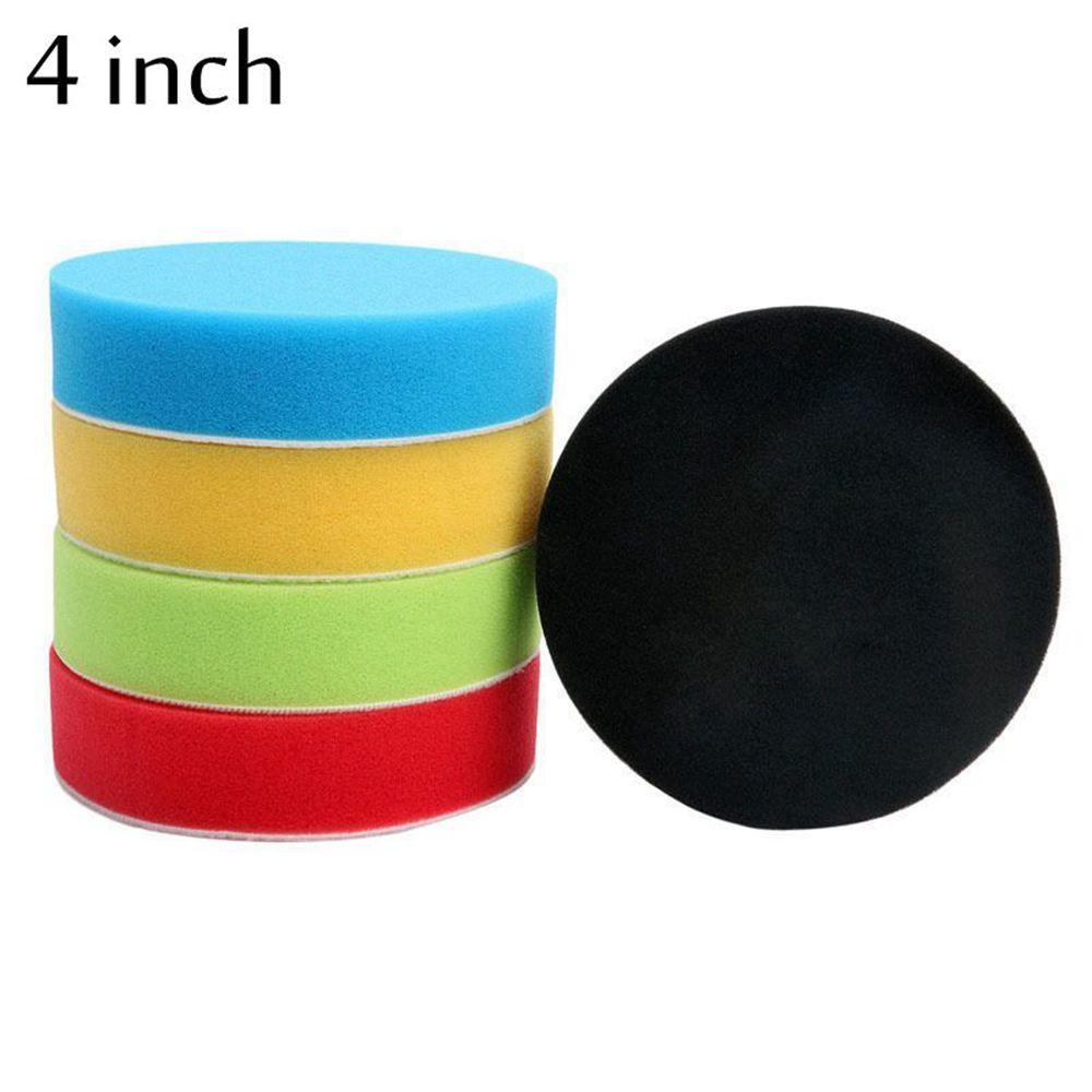 5Pcs 3/4/5/6/7" Hot Auto Flat Buffing Sponge Polishing Foam Polish Kit Car Polisher Pad
