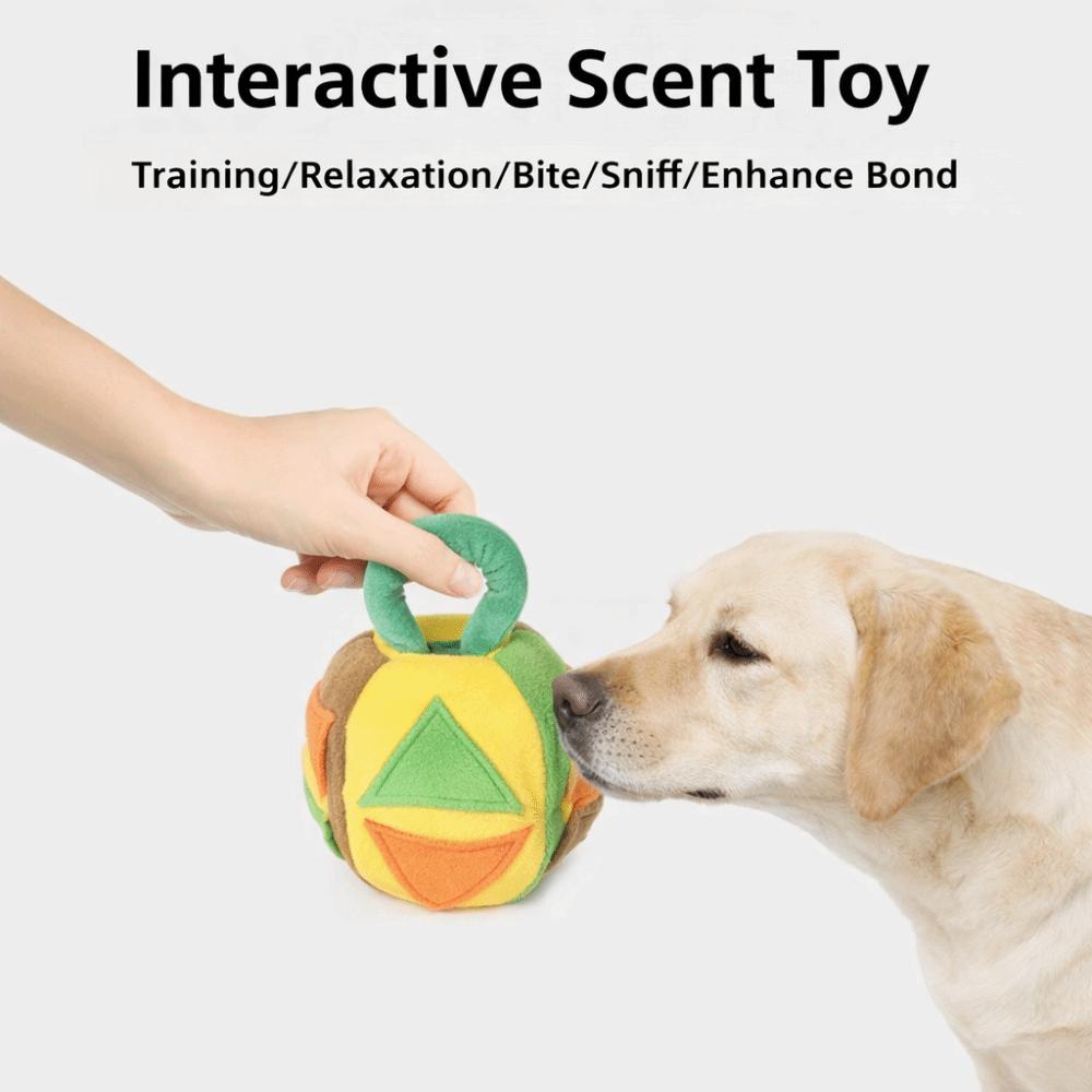 Nonstop Play Dog Snuffle Ball Flannel Hidden Treats Toy Interactive Toy Ball  Teething Cleaning