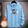 Men's Fleece-Lined Hooded Sweatshirt - Loose Fit American Style for Teens & Students