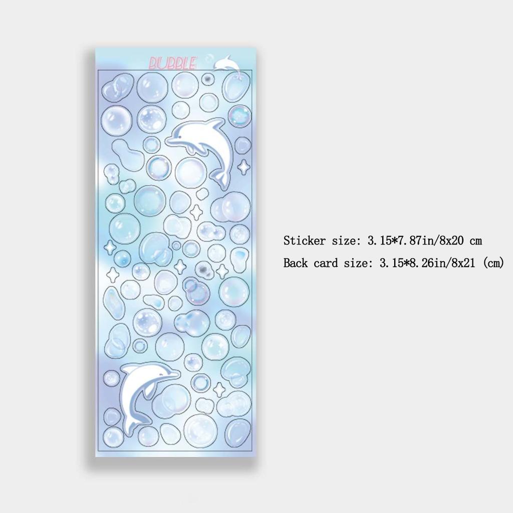 Korean Stickers Wholesale Original Transparent Bubble Ins Style Cute Hand Account with Card Stickers