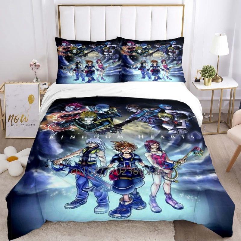 Fashion 3d Print Anime Game Kingdom Heart Bedding Set Single Twin Full Queen King Size Bed Set Adult Kid Bedroom Duvetcover Sets
