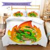 Shenron Pattern Bedding,Quilt Set Quilt Cover Pillowcase Home Birthday Gift (1 * Duvet Cover + 2 * Pillowcase, Without Core)