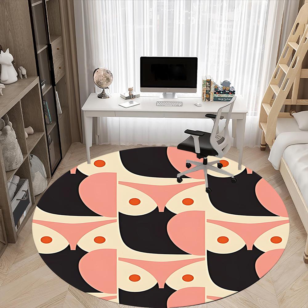 1pc Bust Pattern Office Round Area Rug, Indoor Mat Suitable For Office, Under Office Chairs Bedroom Living Room Home Decor, Room Deco