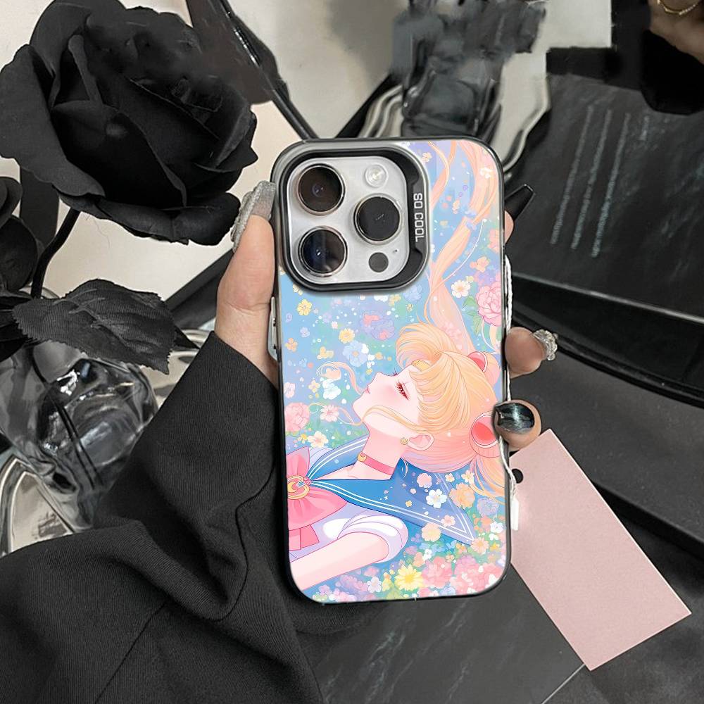 Cartoon Sailor M-Moon Phone Case For IPhone 16 17 15 14 12 13 Pro Max Black Color Shockproof Cover
