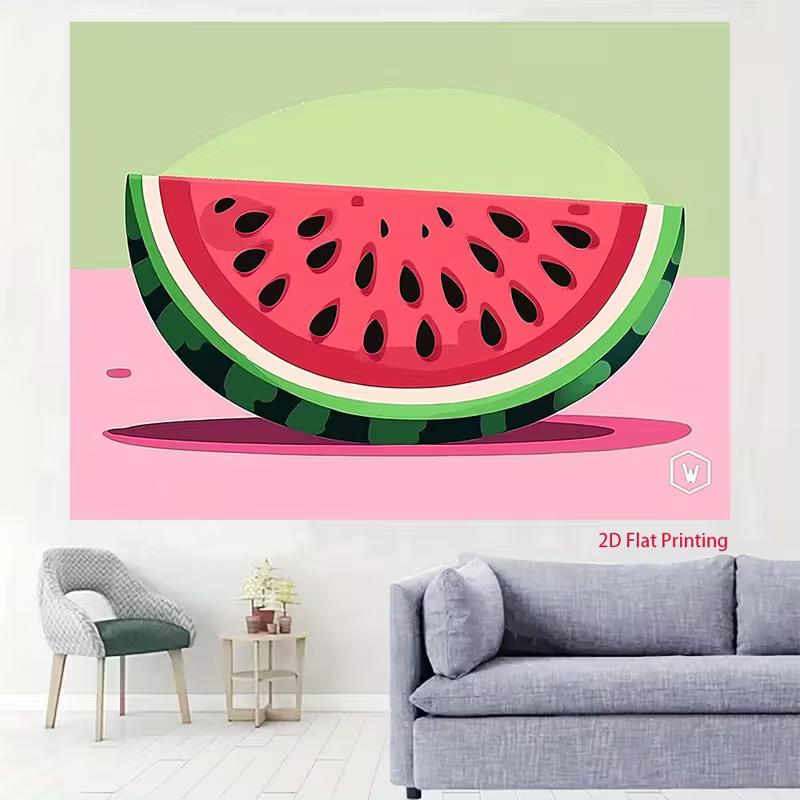 2D Large Watermelon Slice Backdrop for Kids Summer Birthday