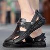 Men's Summer Sandals Leather Sandals Beach Slippers Flat Shoes Outdoor Shoes Loafers Plus Size 38-50