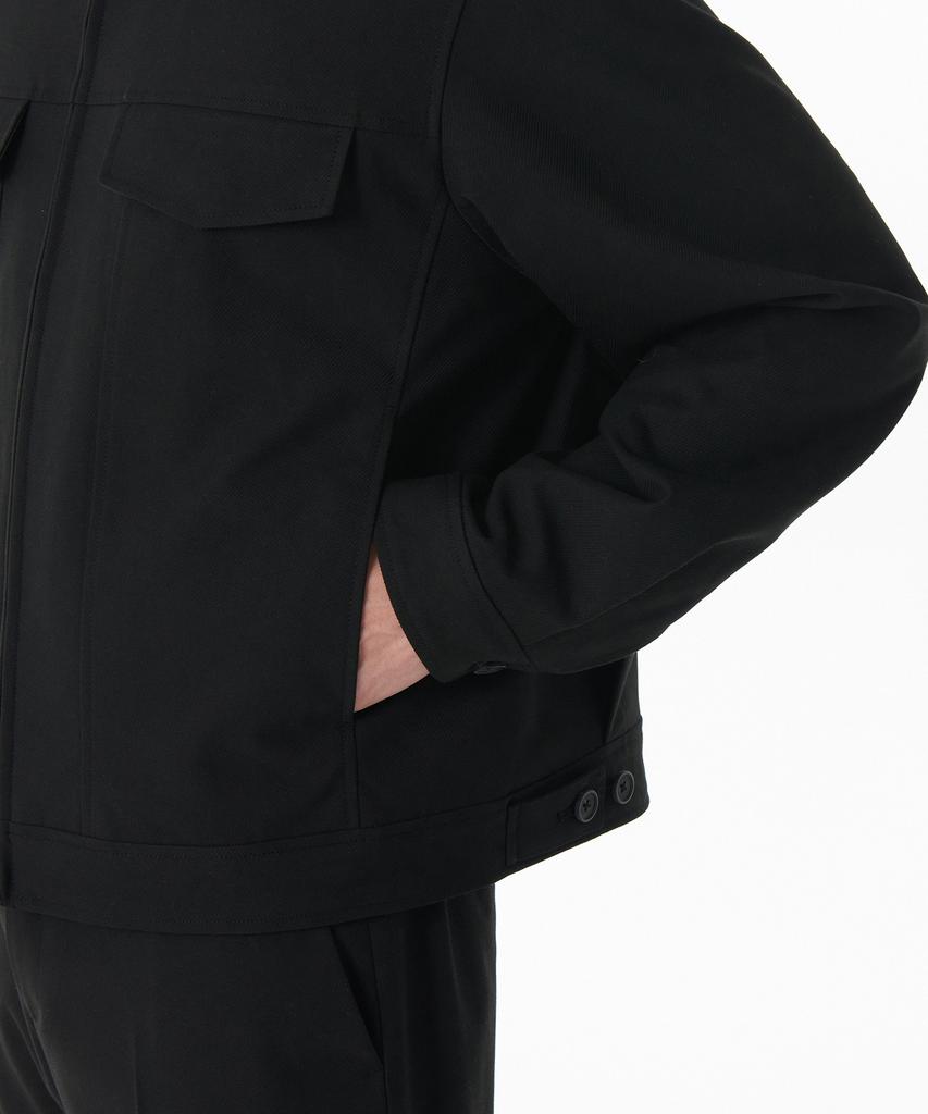 Musinsa Standard Whipcord Minimal Zip-Up Trucker Jacket [Black]