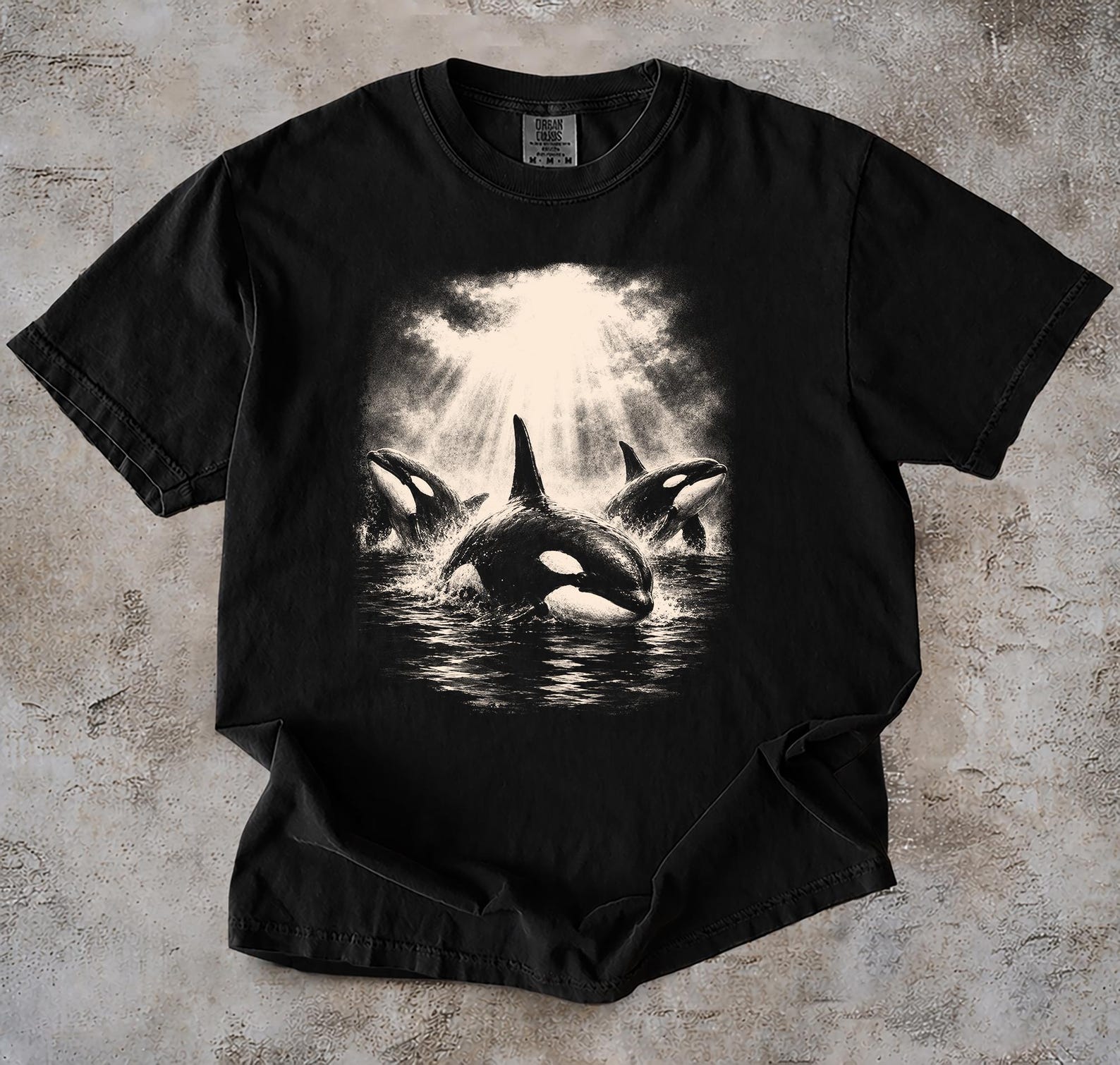 Three Orcas Shirt, Orca Whale Graphic Tee, Killer Whale Ocean Life Shirt, Vintage Retro Marine Animal Lover Gift, Beach Aesthetic Top 4XL