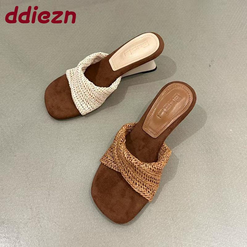 Fashion Fashion Wedges Summer Beach Slides Women Heeled Sandals Shoes Female Wedges Sandals Slippers Shoes For Ladies New In 2025