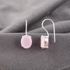 Hübscher Rosenchalcedon Edelstein Schmuck, 925 Sterling Silber Ohrringe Schmuck, Handgefertigte Wunderschöne Ohrringe Geschenk für Frauen
