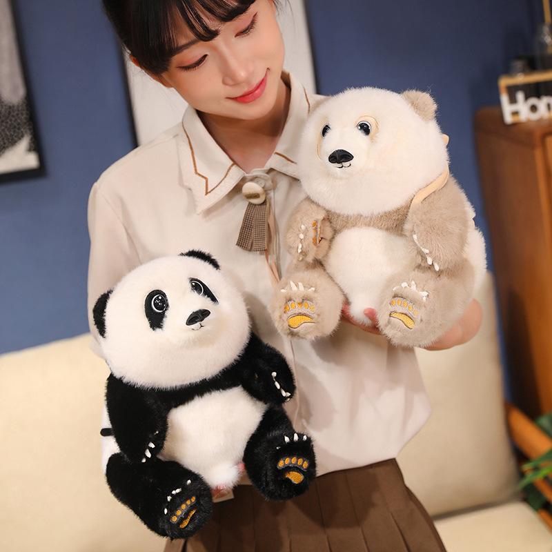 Cute cute chubby panda doll plush toy black and white panda doll children's rag doll girl birthday gift