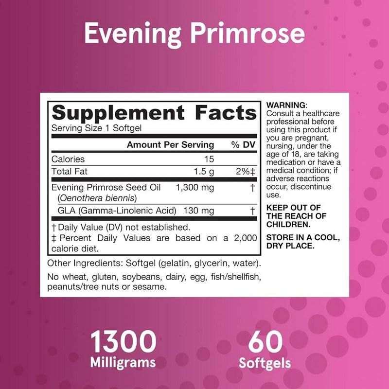 Jarrow Formulas Primrose 1300 Mg 60 Softgels, 60 Tablets, 1 Unit