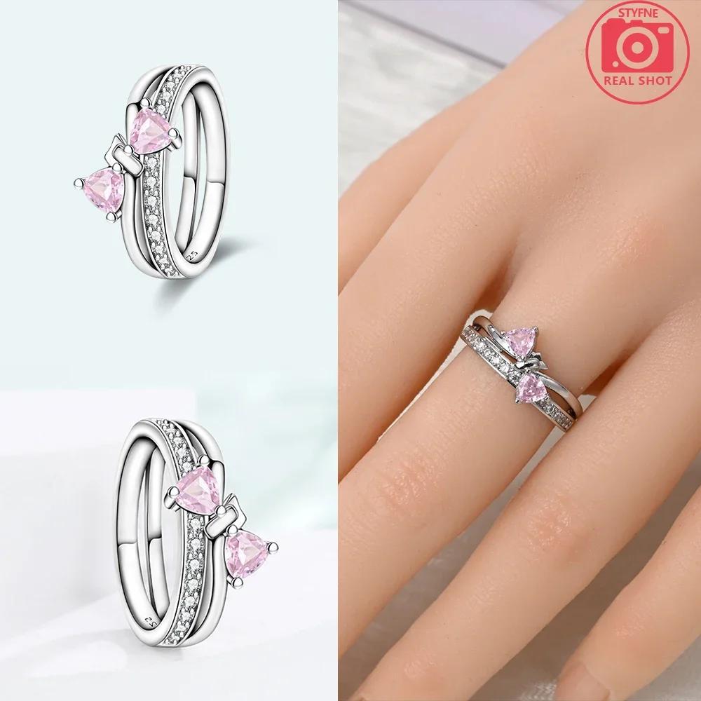 Pink Pumpkin Carriage Celtic Knot Bowknot Ring Authentic copper Jewellery Fien Rings Women Gift Friend High Quality