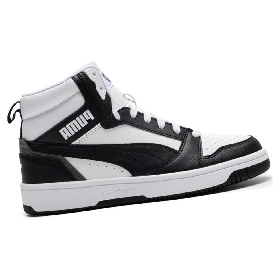 Puma Rebound V6 Versatile Durable Breathable Mid-Top Sneakers Unisex Sneakers White Black Fog-Gray 392326-01