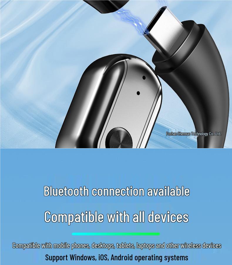 2025 New Model Wireless Bluetooth Earphones with Instant Battery Swap & Ultra-Long Life - In-Ear Sports Bone Conduction Headphones