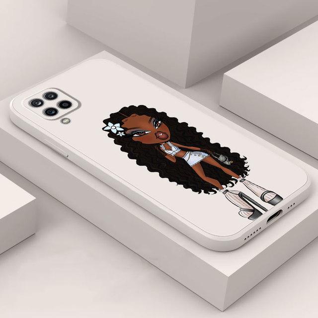 Krásné pouzdro pro panenku Bratz pro Samsung Galaxy A01 A51 A02 A70 A21s A50 A31 A11 A71 A03s M02s Square Liquid Cover Armor Luxury