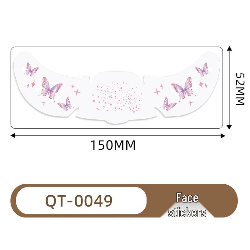 Christmas Butterfly & Flower Face Tattoo Stickers - Fresh European Style Freckle Designs for Parties