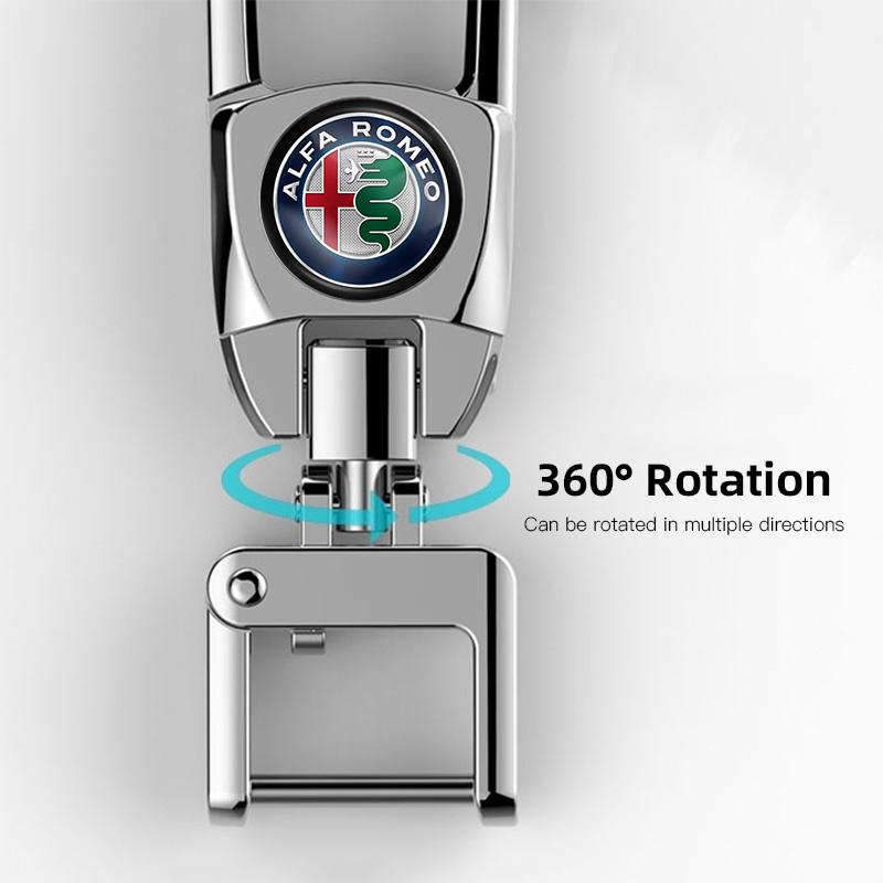 Car Alfa Romeo Logo Keychain Men's Anti Loss Keyring Key Buckle Valve cap For Alfa Romeo 4C 159 Spider Giulia Giulietta 156 Tona wzvc44