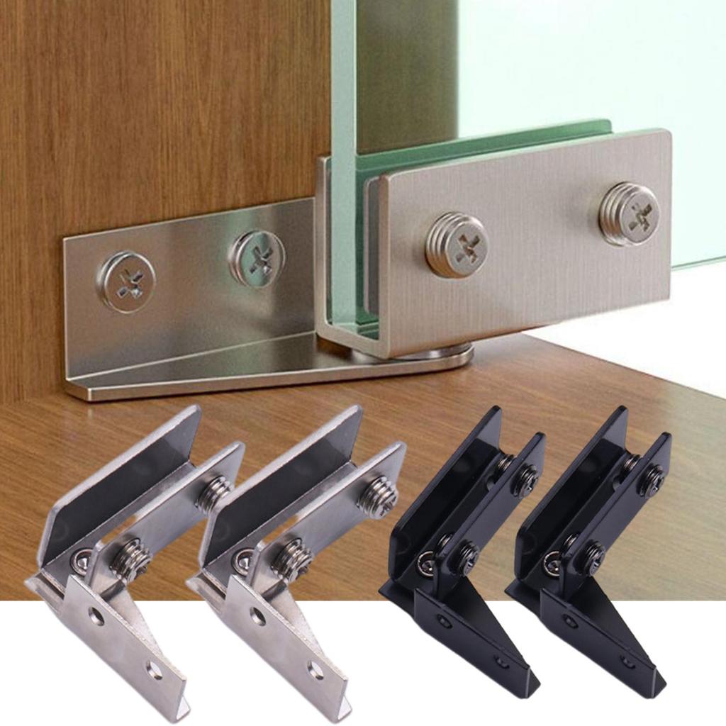 2pcs Non-Perforated Glass Door Hinges Display Cabinet Hinge,Wine Cabinet Rotating Shaft Glass Clip,Furniture Door Hinge Hardware