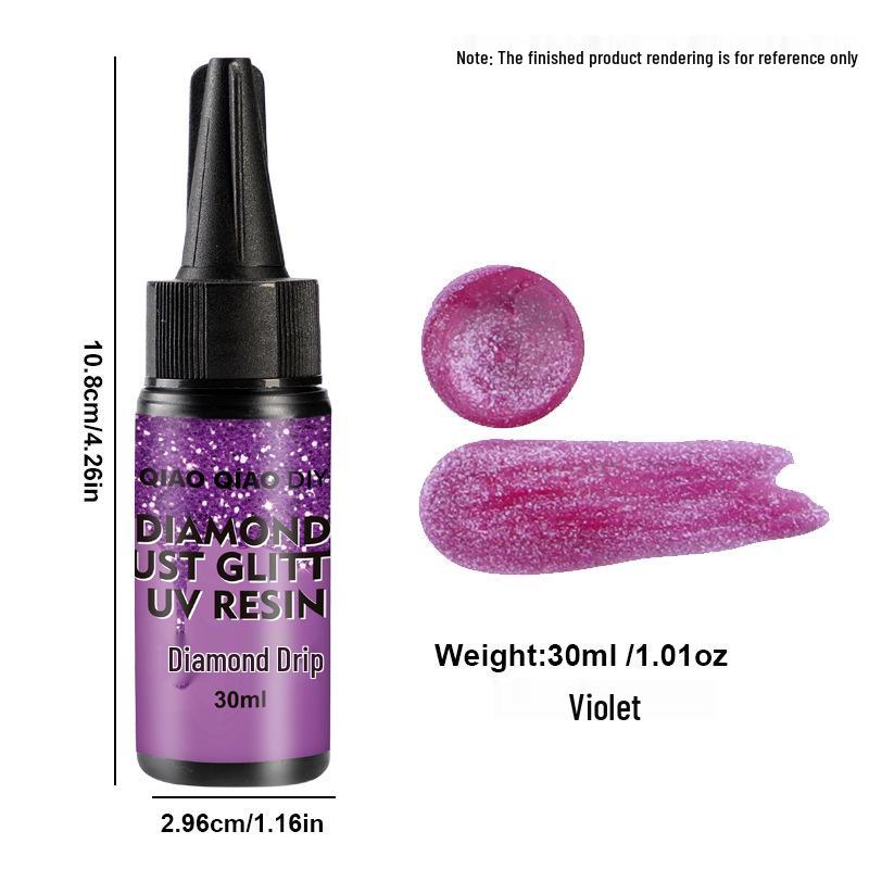 24-barevná 30ml diamantová třpytivá UV pryskyřice pro DIY šperky a doplňky