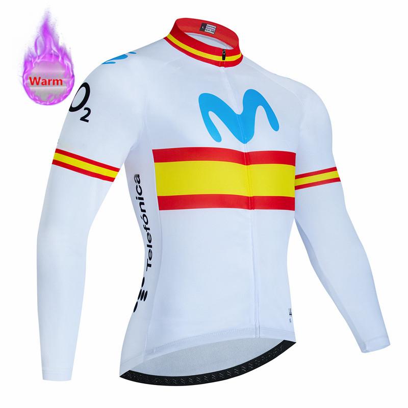 Warm Thermal Fleece Set Cycling Clothes Bicycle Jersey Sports Spain MTB Bike Clothing Maillot Ciclismo Hombre  with Plush Insulation for Winter 2026