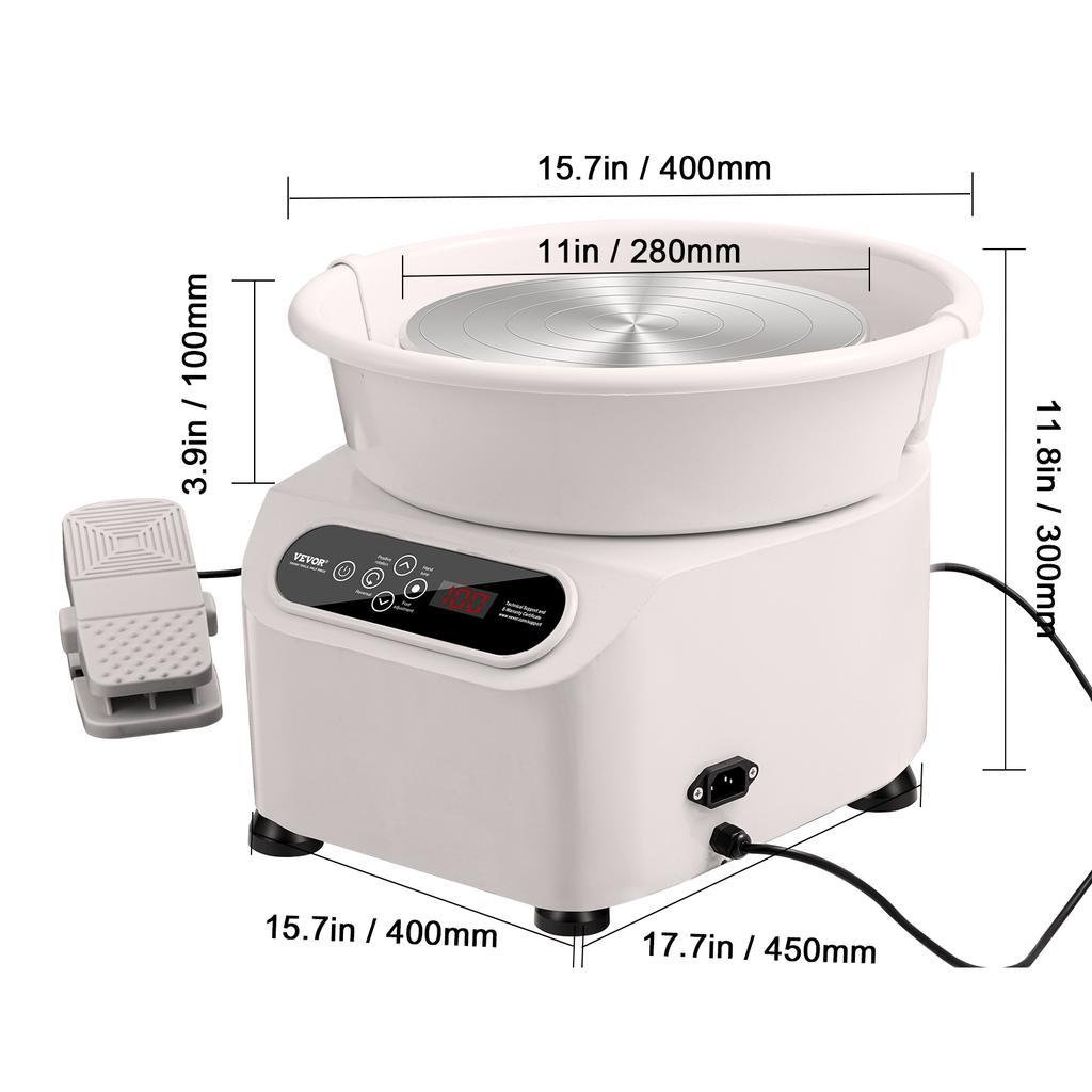 SucceBuy Pottery Wheel 11 Inch Pottery Forming 450W Electric Wheel for Pottery Direct Drive Ceramic Wheel for DIY Art Craft Blue