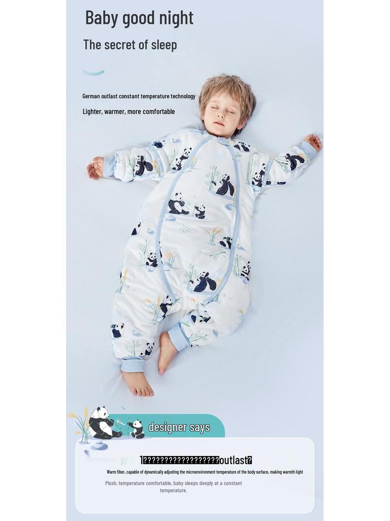 iBaby British Baby Quilted Constant Temperature Split-Leg Sleeping Bag for Autumn and Winter - Anti-Kick Sleepwear for Boys and Girls