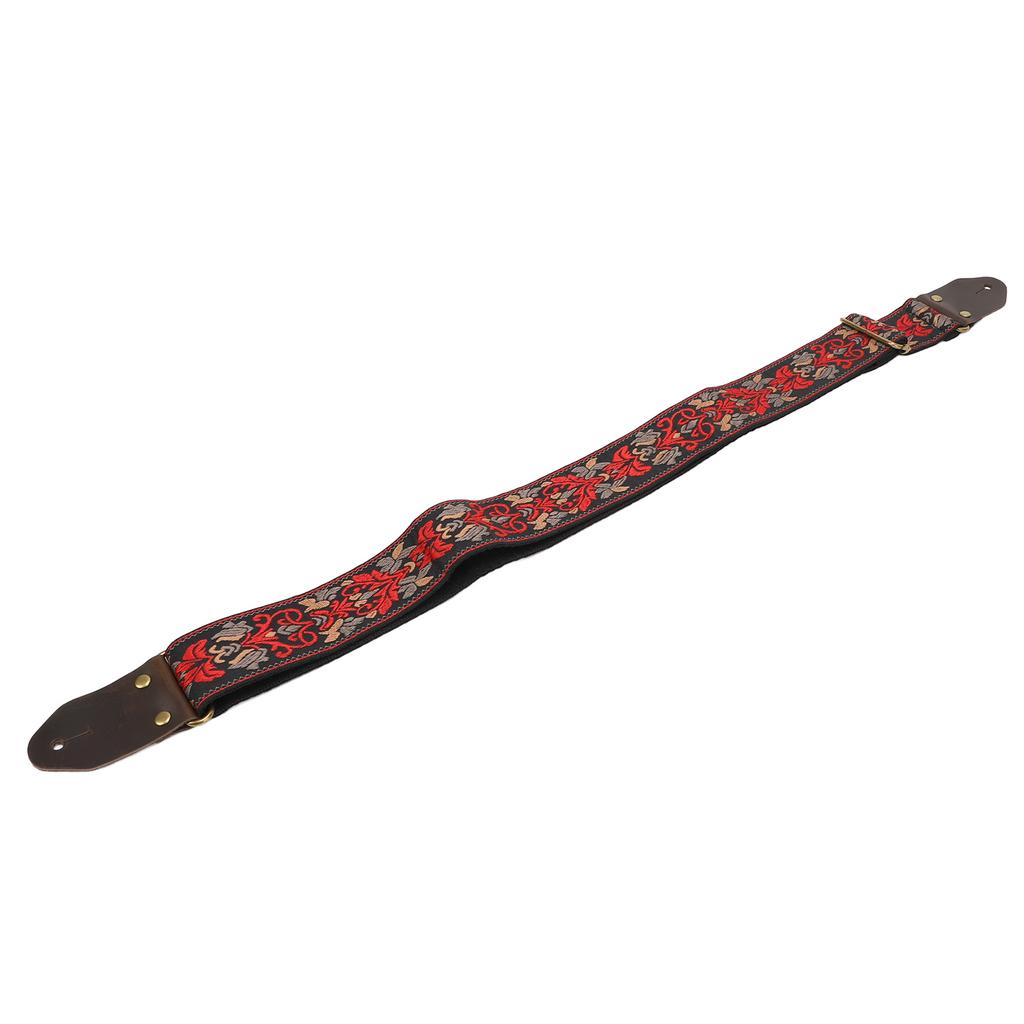 Guitar Strap Thickened and Widened Multifunctional Unique Jacquard Embroidery Guitar Strap Black