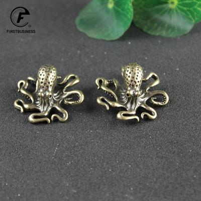 Messing Oktopus Heimdekoration Antik Kupfer Tierfiguren Miniaturen Schreibtisch Ornament Zubehör Kreativer Tisch Tee Haustiere Handwerk